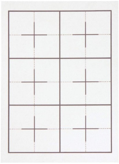 Подложка под бумагу (ситадзики) для каллиграфии (сёдо) под формат ханси c разметкой на 4 и 6 символов от Sugiura [полиэстер, шерсть; белый; 275×380×1мм]