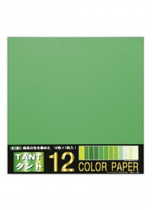 Бумага для оригами Tant 12 Color зеленых оттенков от Toyo [350×350мм; 12 цветов: 12 листов]